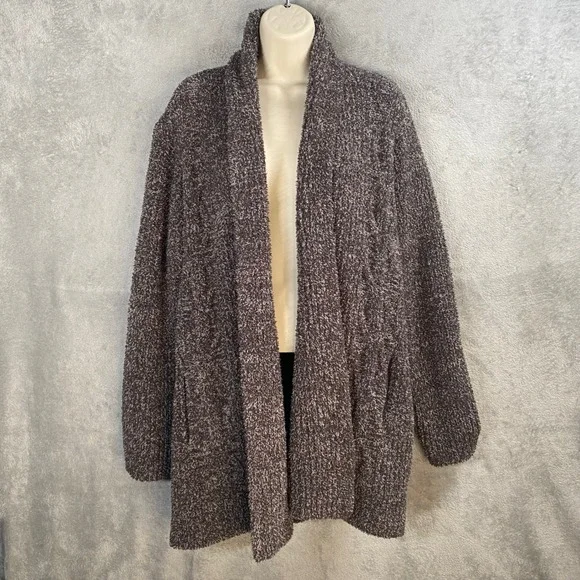 Barefoot Dreams CozyChic Cardigan Shawl Collar Open Front Size Medium Cozy - Picture 3 of 8